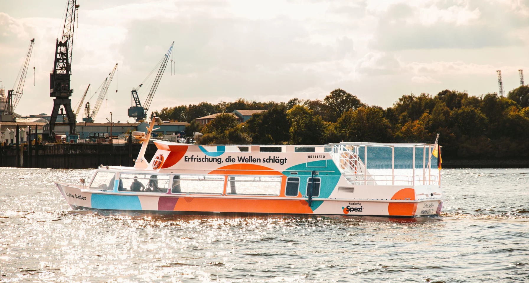 Krombacher Spezi Sets Sail in Style – the Iconic Soft Drink Launches Its First Branded Ship in Hamburg