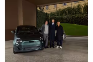 FIAT and Giorgio Armani Celebrate Sustainable Style with Exclusive 500e Delivery at Milan Fashion Week 2025
