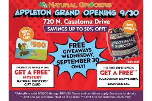 Natural Grocers Opens Appleton Store With Freebies, E-Bike Sweepstakes