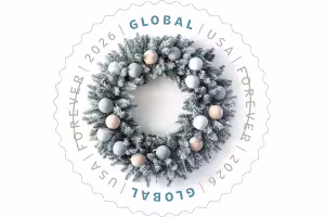 USPS Unveils Winter Wreath Global Forever Stamp for International Mail