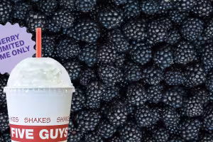 Five Guys Adds a Blackberry Shake and a Free Tumbler