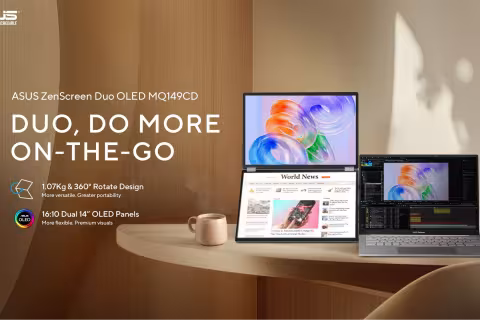ASUS ZenScreen Duo OLED MQ149CD Redefines Portable Productivity