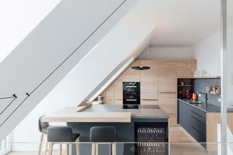 Luxury Living Above the City: Inside a Stunning Penthouse Kitchen in Vienna