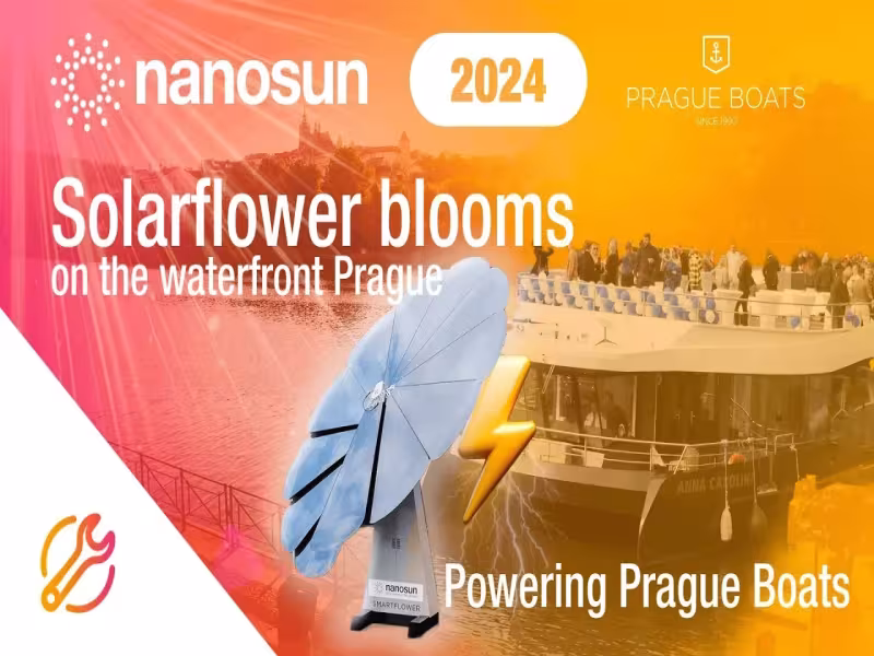 nanosun Powers Prague's Sustainable Tourism with Solar-Powered Smartflower on Vltava River