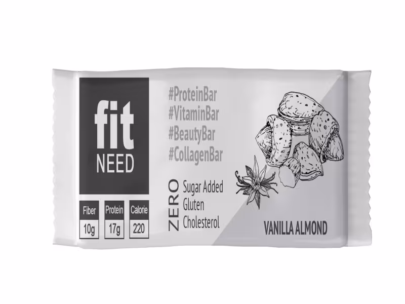  FitNEED Vanilla Almond Beauty Protein Bar