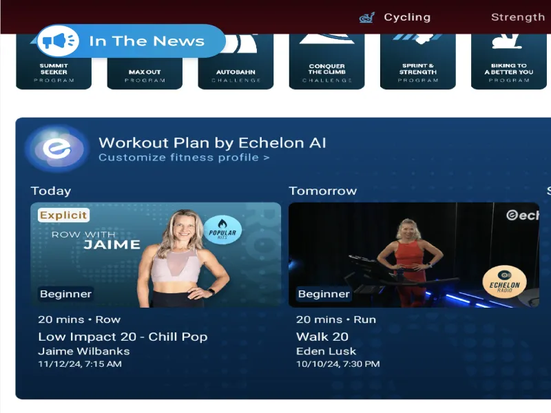 Echelon Fitness Teams Up with Amazon Web Services to Launch Groundbreaking AI-Powered Personalized Workout Experience