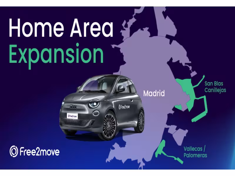 ove, a global mobility provider, has announced the expansion of its car sharing home area in Madrid, responding to growing demand from users across the city. Effective immediately, new zones in Palomeras Vallecas and San Blas-Canillejas are accessible with one of the 700 electric vehicles in Free2move’s Madrid free-floating fleet. This expansion represents another step forward in the company’s mission to revolutionize urban mobility and adapt to the evolving needs of city 