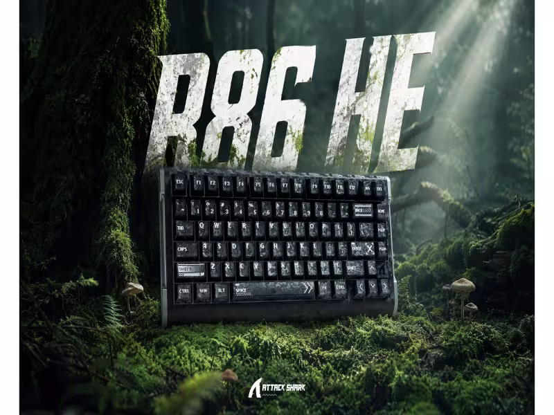 ATTACK SHARK's R86 HE Keyboard Puts Carbon Fiber on a 75% Gaming Layout
