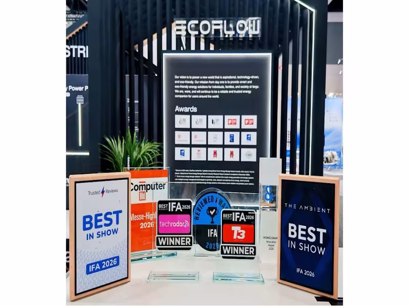 EcoFlow Wins Nine Tech Awards at IFA 2026 for New Power Stations