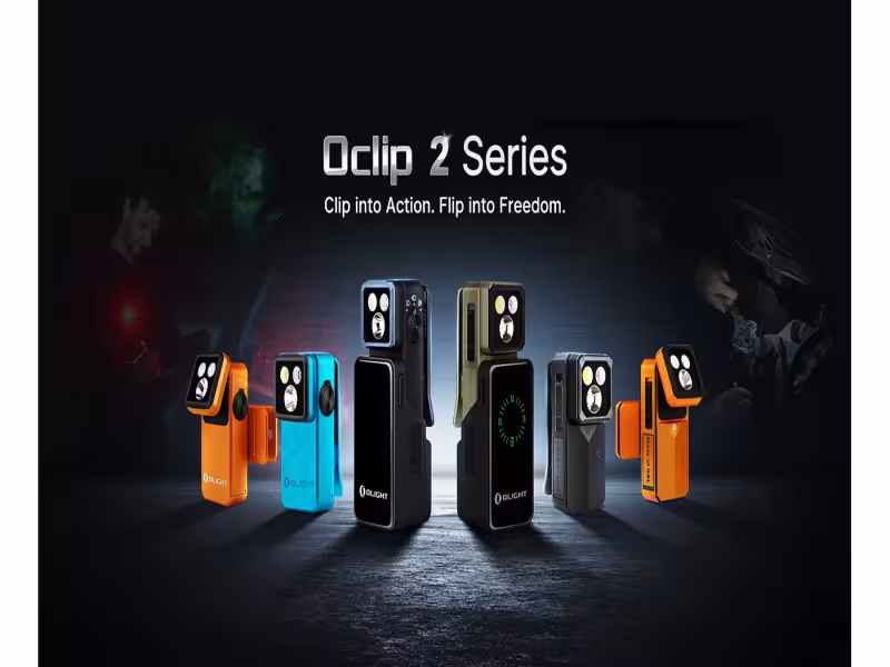 Olight's New Oclip 2 Flashlights Tilt 115° and Rotate 360° to Aim Anywhere
