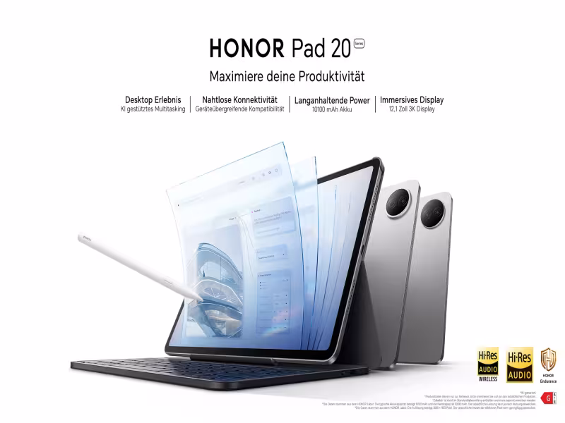 HONOR Launches Pad 20 Series and Pad X9 Max Tablets
