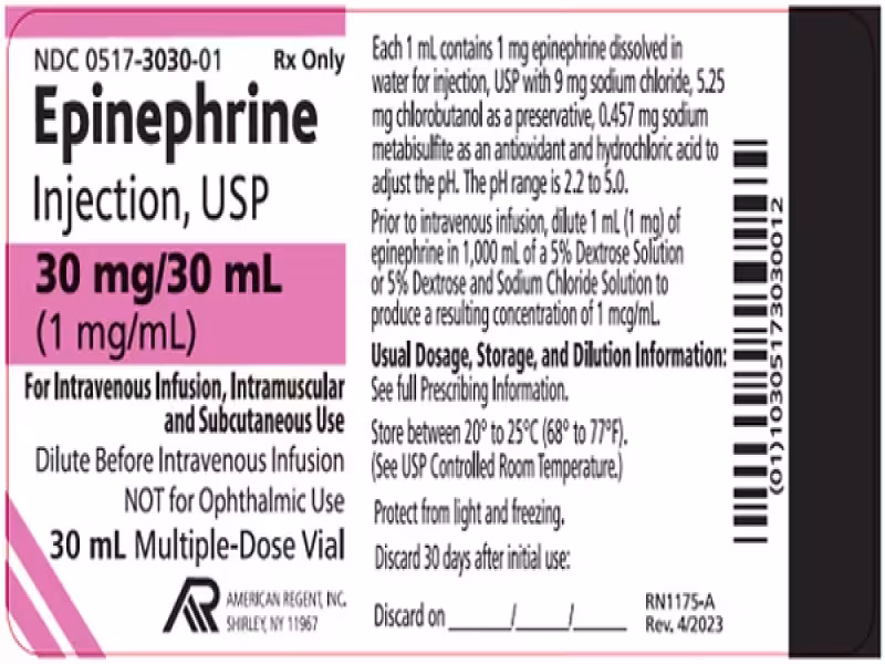 American Regent Recalls Epinephrine Injection Vials Over Contamination Risk