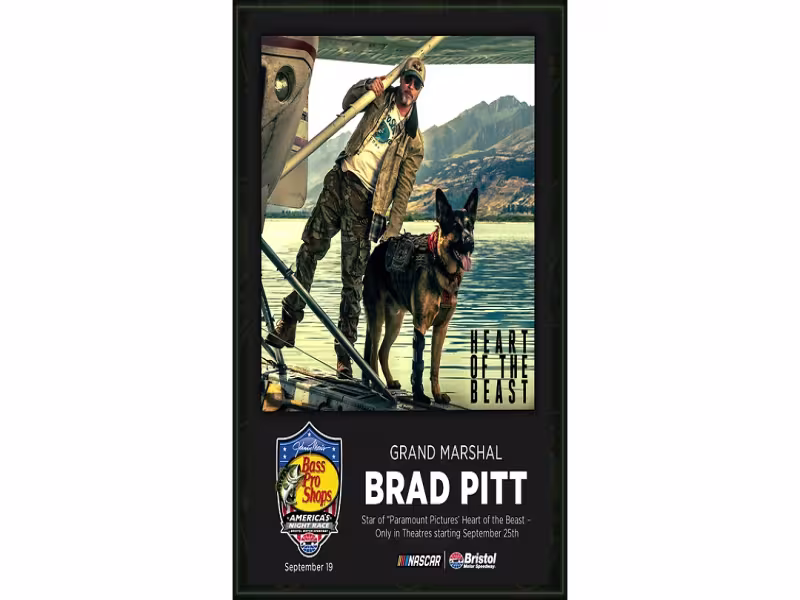 Brad Pitt to Serve as Grand Marshal at Bristol's Night Race