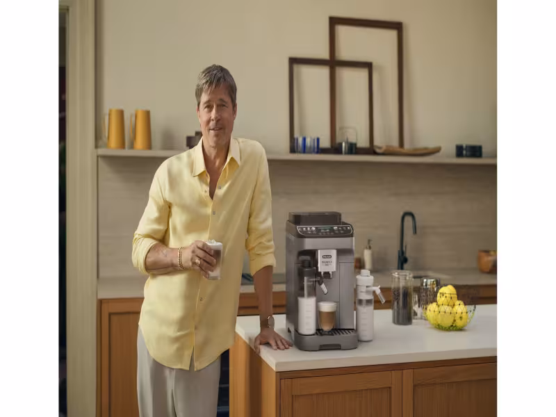 Brad Pitt Returns for De'Longhi's New Hot-or-Cold Coffee Machine Ad