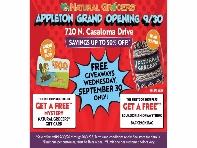 Natural Grocers Opens Appleton Store With Freebies, E-Bike Sweepstakes