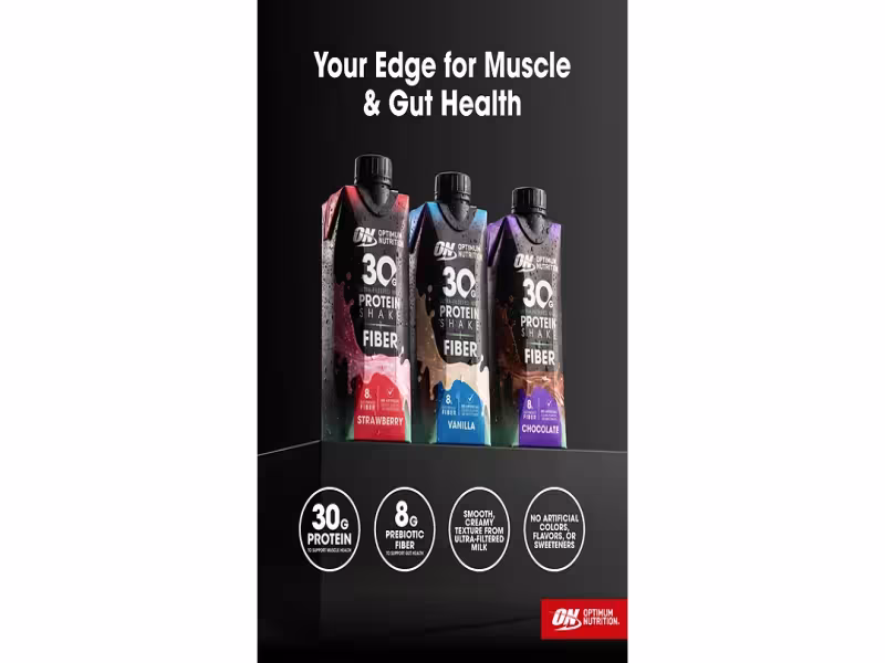 Optimum Nutrition Debuts Protein Shake With 8g of Prebiotic Fiber