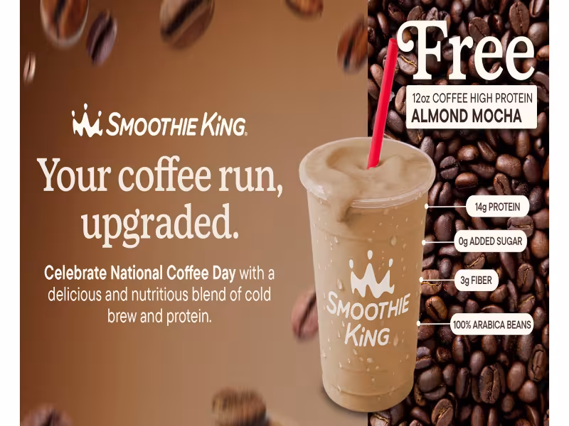 Smoothie King Offers Free Protein Coffee Smoothie for National Coffee Day