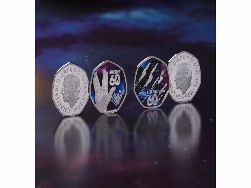 Royal Mint Unveils Star Trek 50p Coins for Franchise's 60th Anniversary