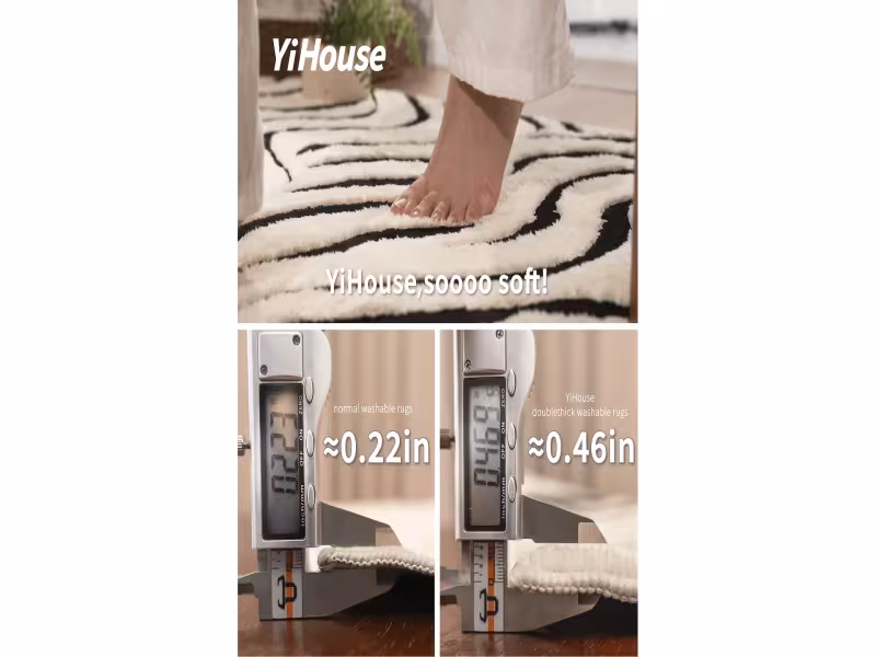 YiHouse's Washable Rug Is Twice as Thick as Standard Ones