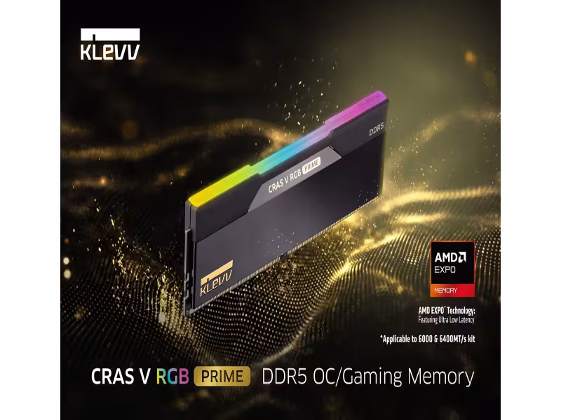 KLEVV CRAS V RGB PRIME: DDR5 Memory Hits CL26 at 6000 MT/s