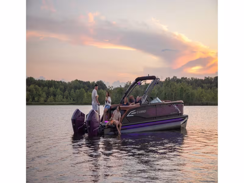 Godfrey's 2027 AquaPatio Adds a 9-Inch Touchscreen and Up to 1,000 HP