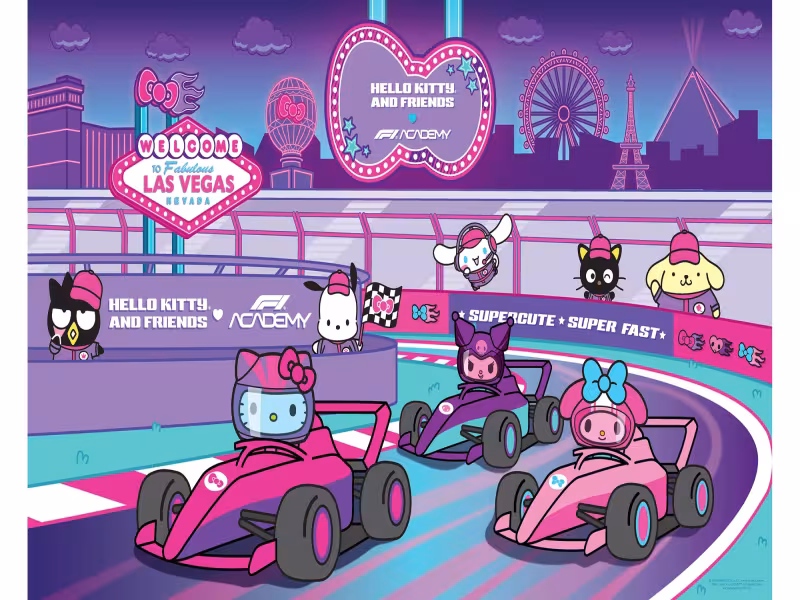 Hello Kitty Brings a Fan Zone and Cafes to F1 Academy Vegas