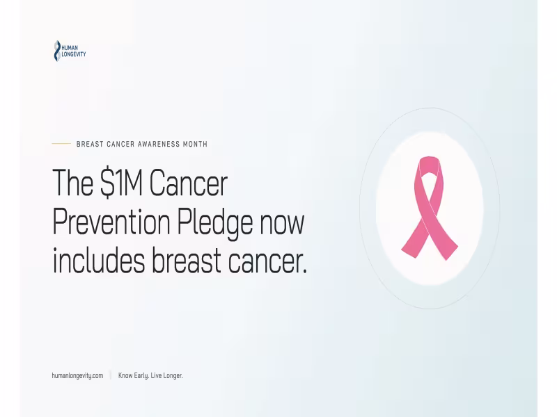 Human Longevity Extends $1M Cancer Pledge to Breast Cancer