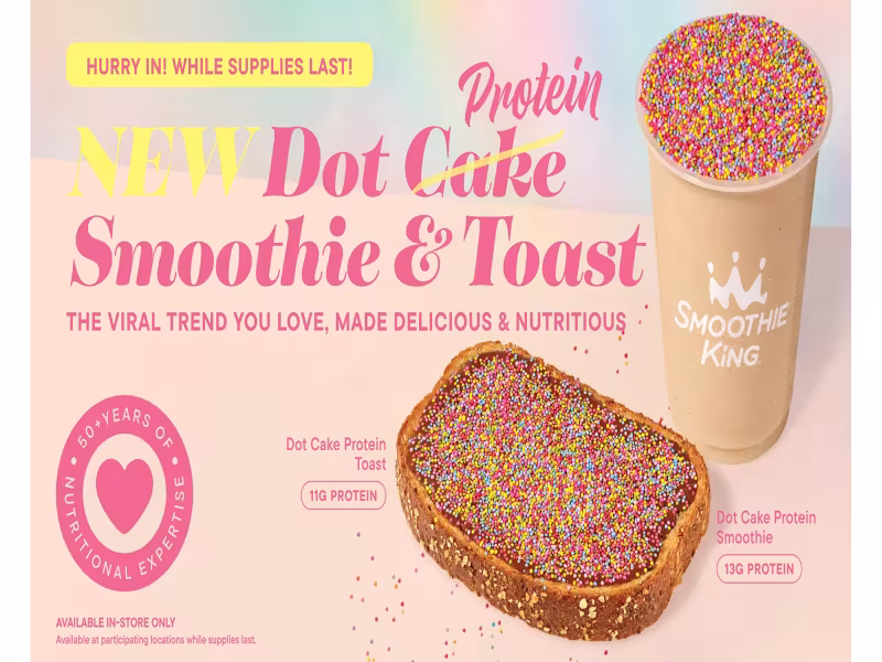 Smoothie King Turns Viral Dot Cake Into a Protein Smoothie and Toast