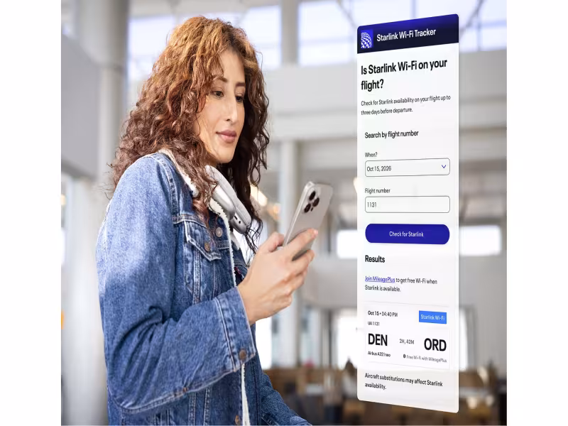 United Launches Tracker to Show Which Flights Have Starlink Wi-Fi
