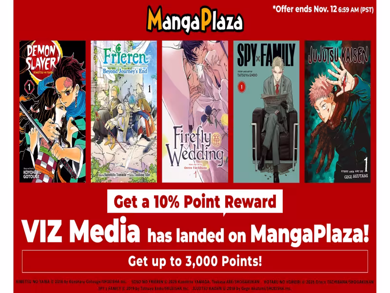 VIZ Media Manga Lands on MangaPlaza With 10% Points Back