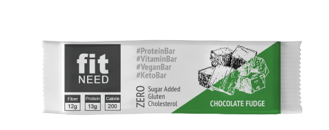FitNEED Chocolate Fudge Vegan Keto Protein Bar