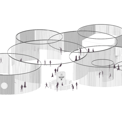 Four Leading Brands Join Forces to Create a "Floating Fusion of Textiles and Light" at ORGATEC 2024