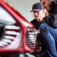 The 33 Stradale on the test bench with F1 Driver Valtteri Bottas