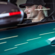 The 33 Stradale on the test bench with F1 Driver Valtteri Bottas