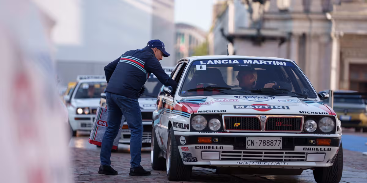 130 Lancia Deltas in Turin with Miki Biasion