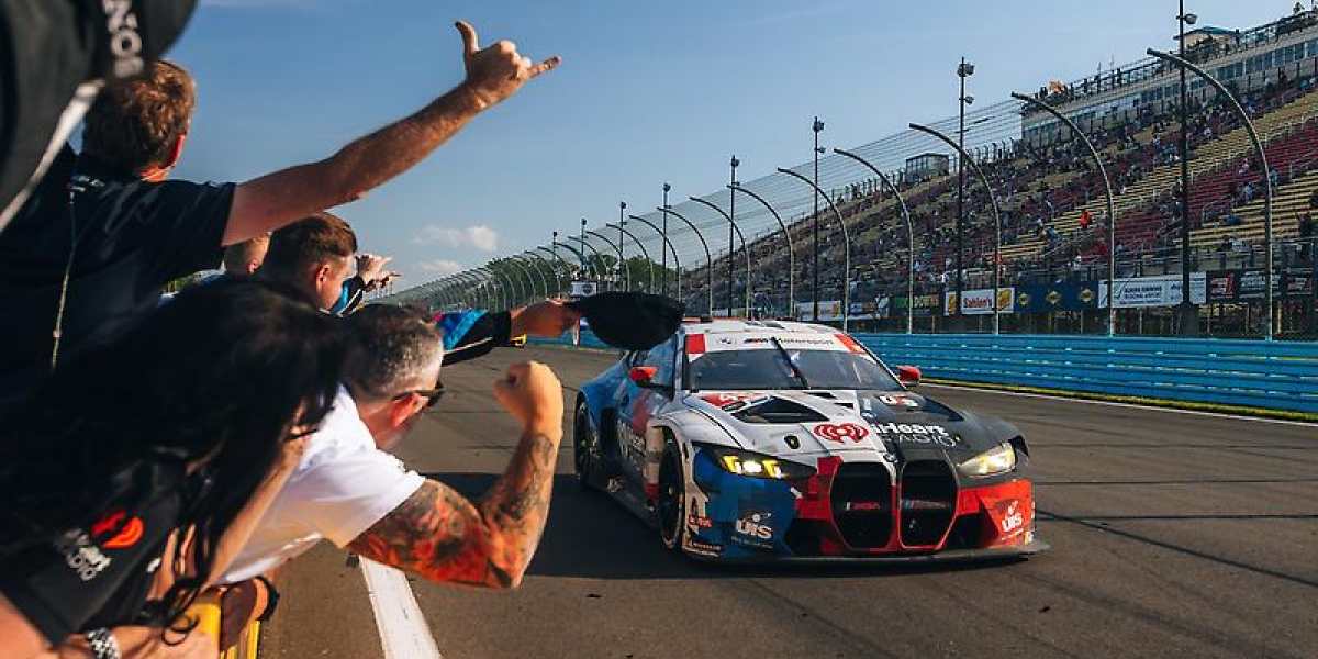 BMW M4 GT3 EVO celebrates its first win of the season at the Six Hours of the Glen