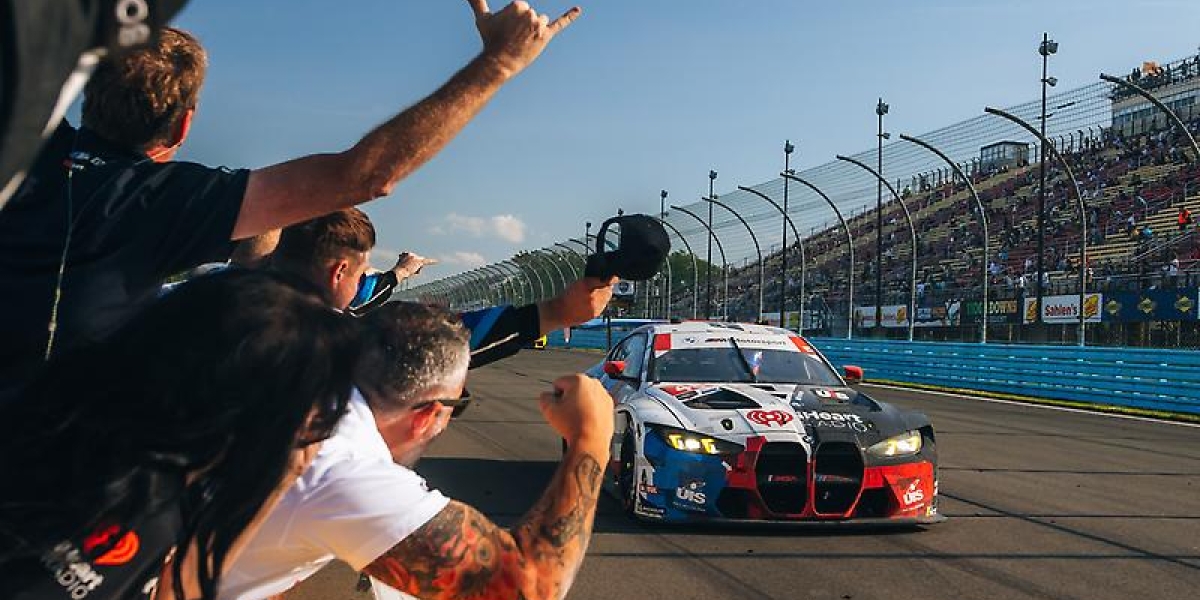 BMW M4 GT3 EVO celebrates its first win of the season at the Six Hours of the Glen